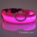 Collier à LED pour chien clignotant en nylon